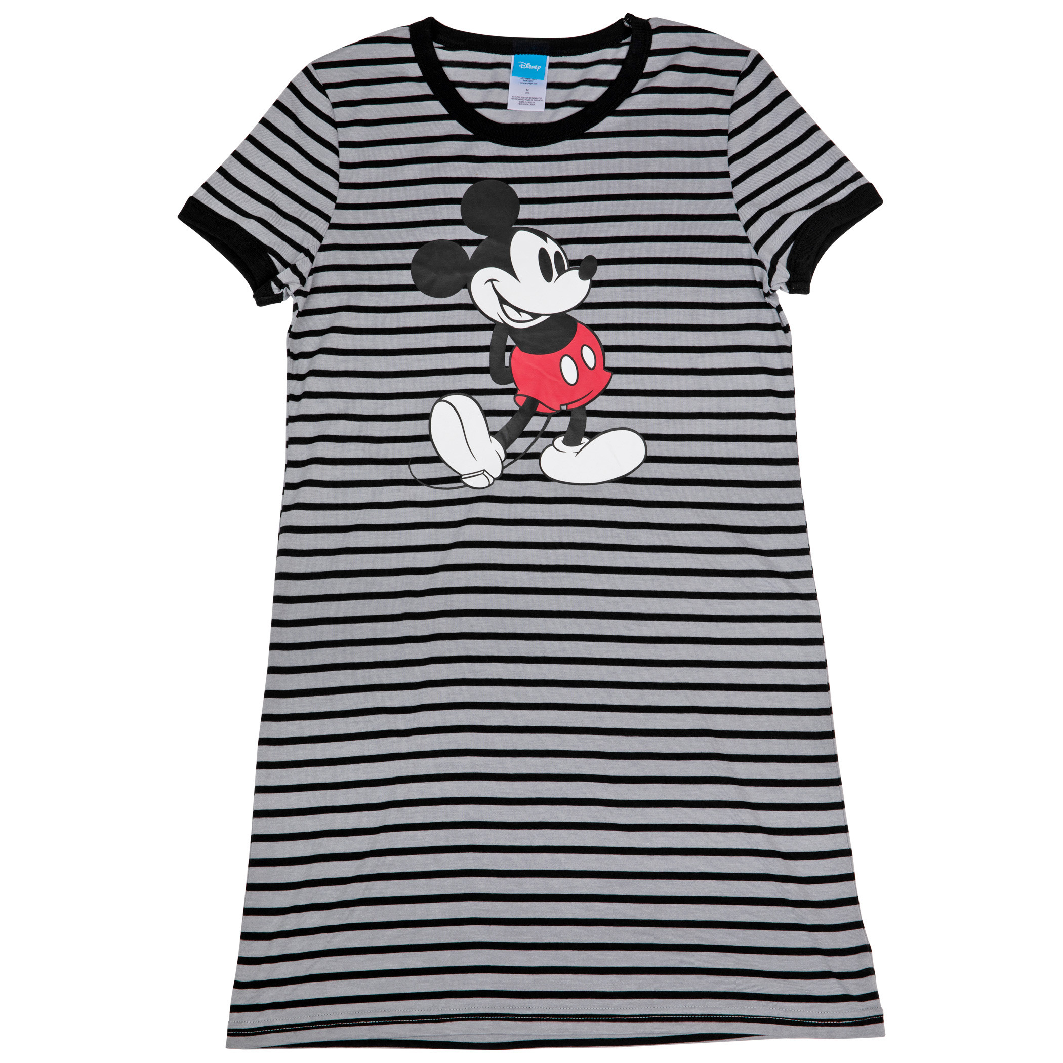 Disney Mickey Mouse Kicked Back Pose Striped Fashion Dress
